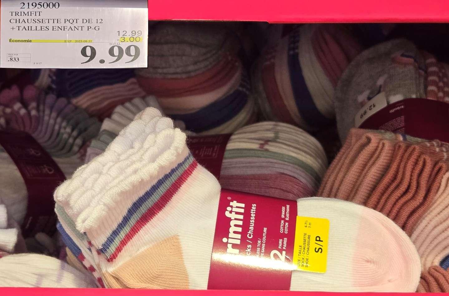 TRIMFIT  CHAUSSETTE POT DE 12  TAILLES P-G at Costco