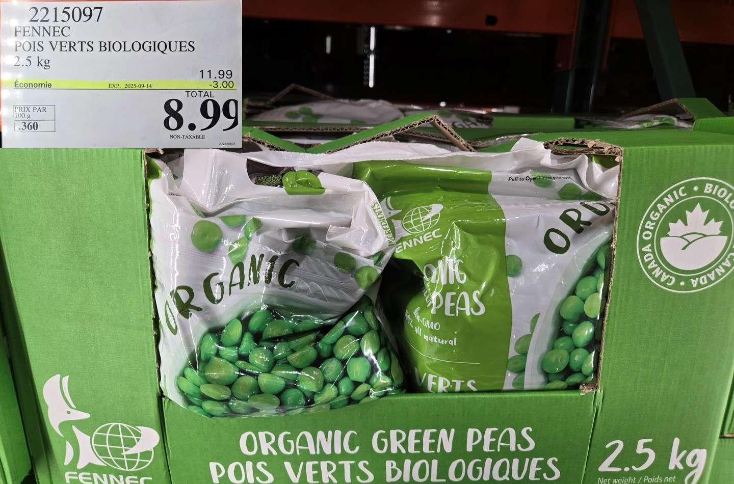KENNEC POIS VERTS BIOLOGIQUES 2.5 KG at Costco
