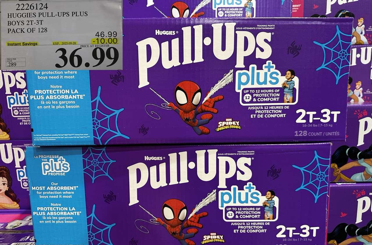 HUGGIES PULL-UPS PLUS BOYS 2T-3T PACK OF 128 at Costco