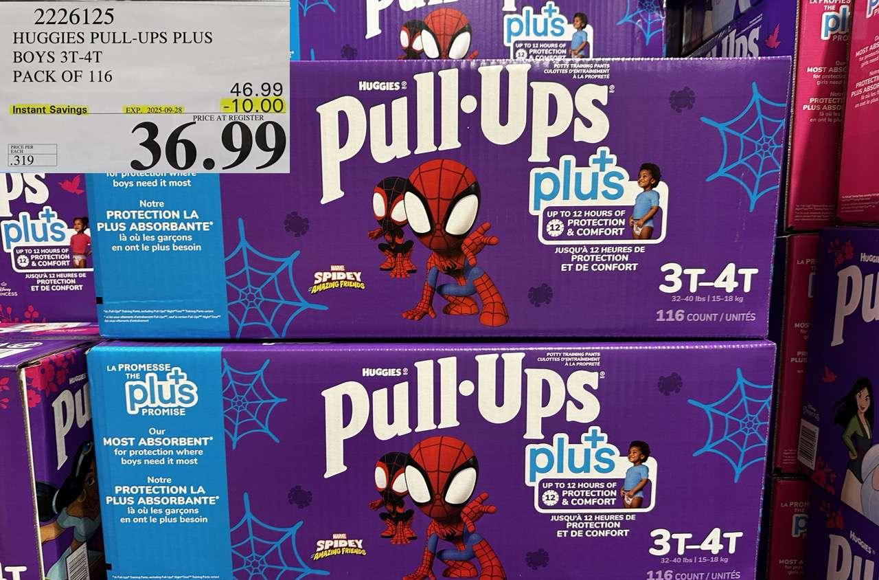 HUGGIES PULL-UPS PLUS BOYS 3T-4T PACK OF 116 at Costco