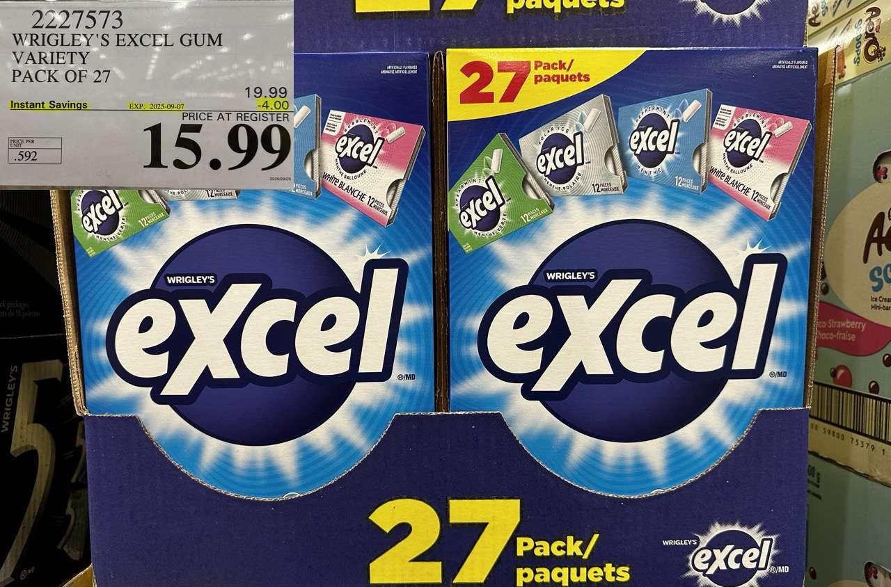 WRIGLEY'S EXCEL GUM VARIETY 27 PACK - Costco Canada deal - Save $4.00 - Food & Beverage