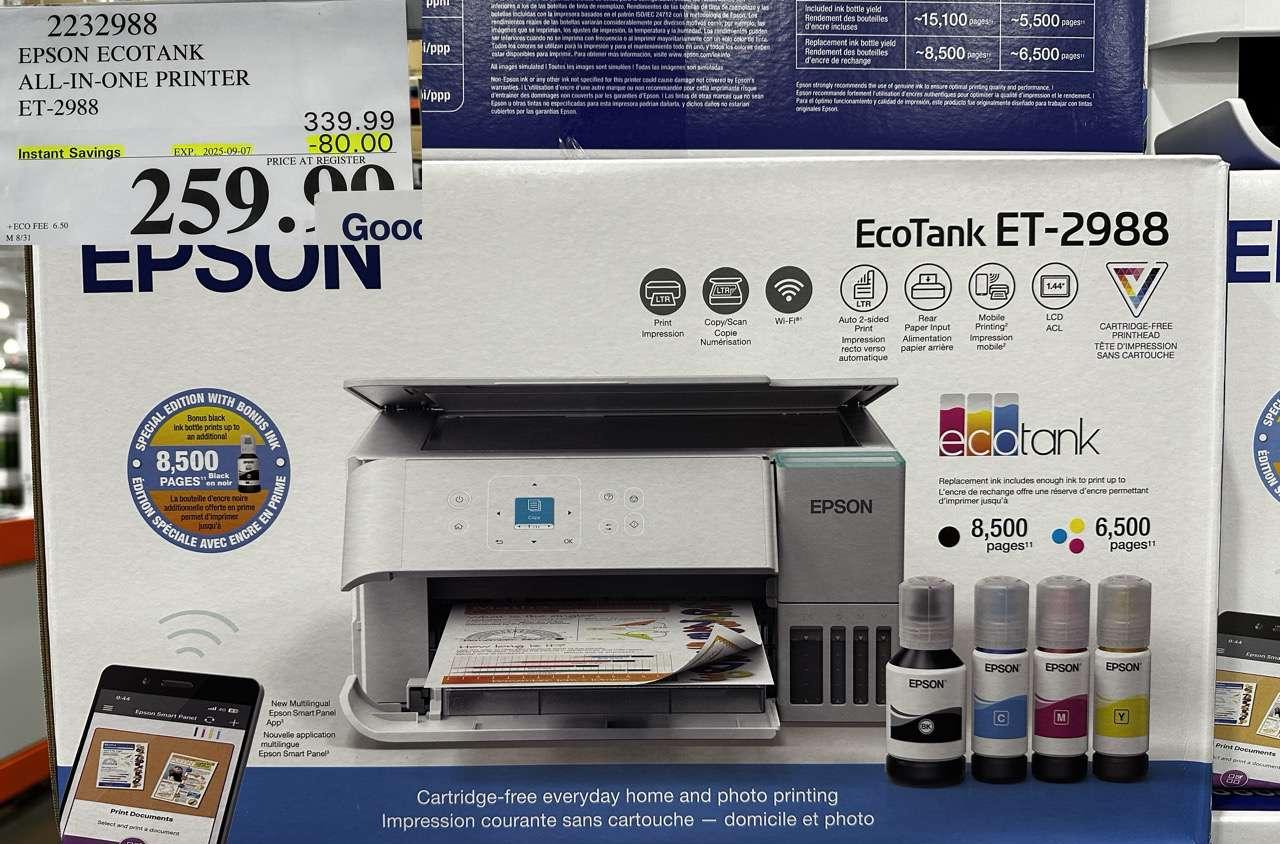 EPSON ET-2988 ALL IN ONE PRINTER EXTRA BLACK INK BOTTLE at Costco