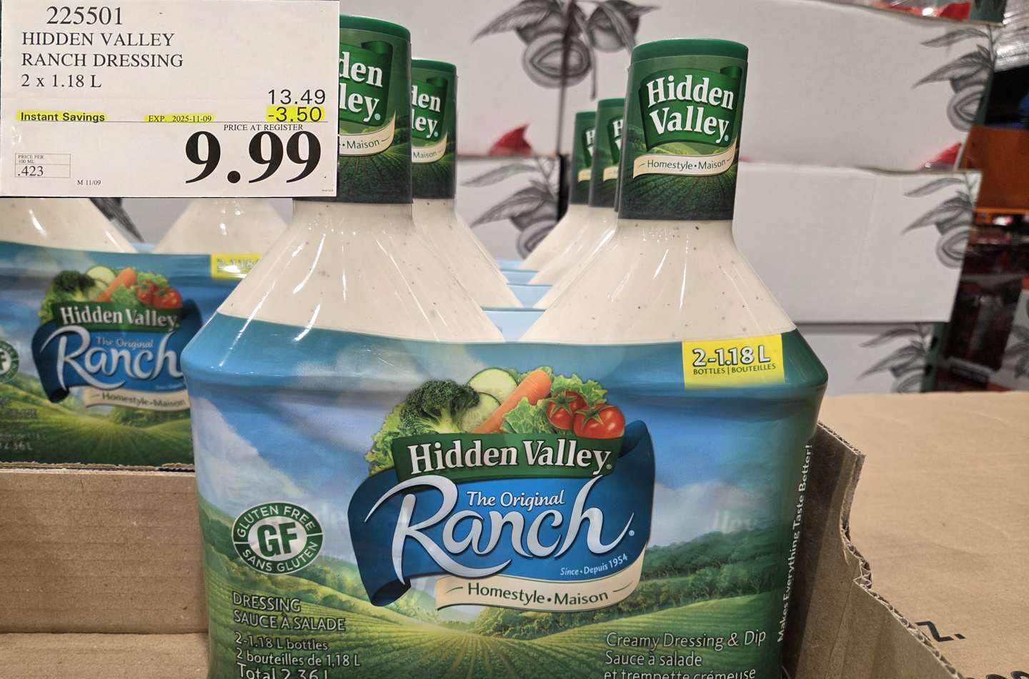 HIDDEN VALLEY RANCH DRESSING 2 x 1.18 L at Costco