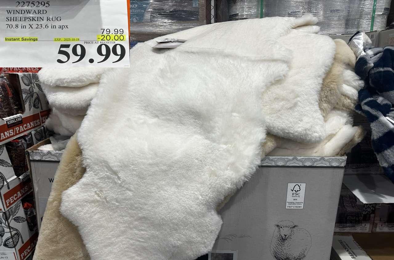 WINDWARD SHEEPSKIN RUG 70.8IN X 23.6IN APX - Costco Canada deal - Save $20.00 - Household Essentials