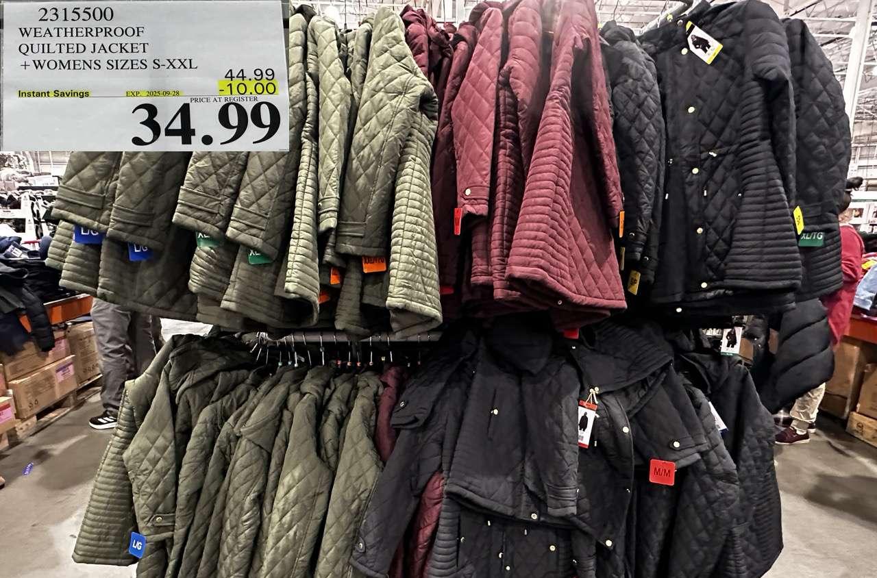 WEATHERPROOF QUILTED JACKET WOMENS SIZES S-XXL at Costco