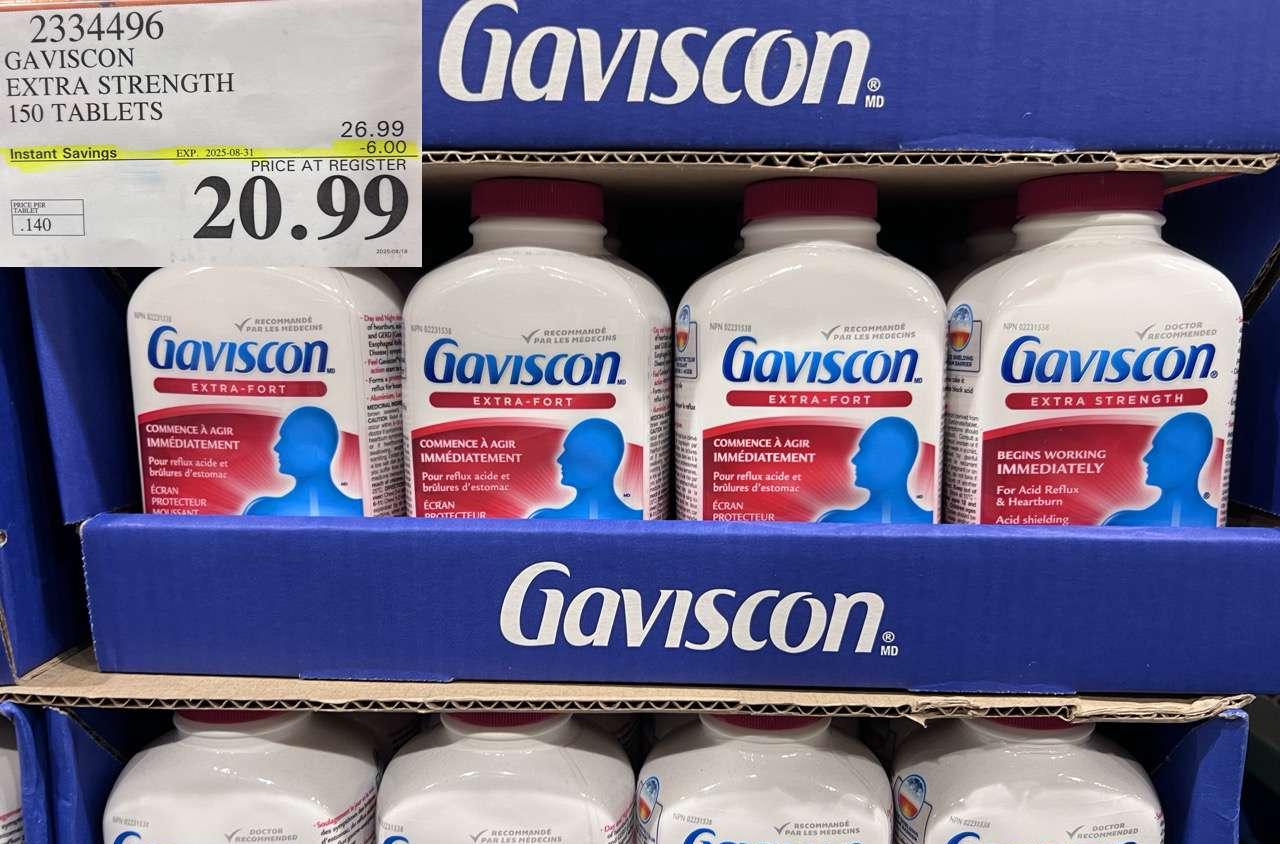 GAVISCON EXTRA STRENGTH 150 TABLETS at Costco