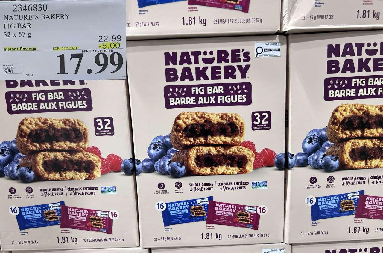 NATURE'S BAKERY FIG BAR 32 X 57 G at Costco