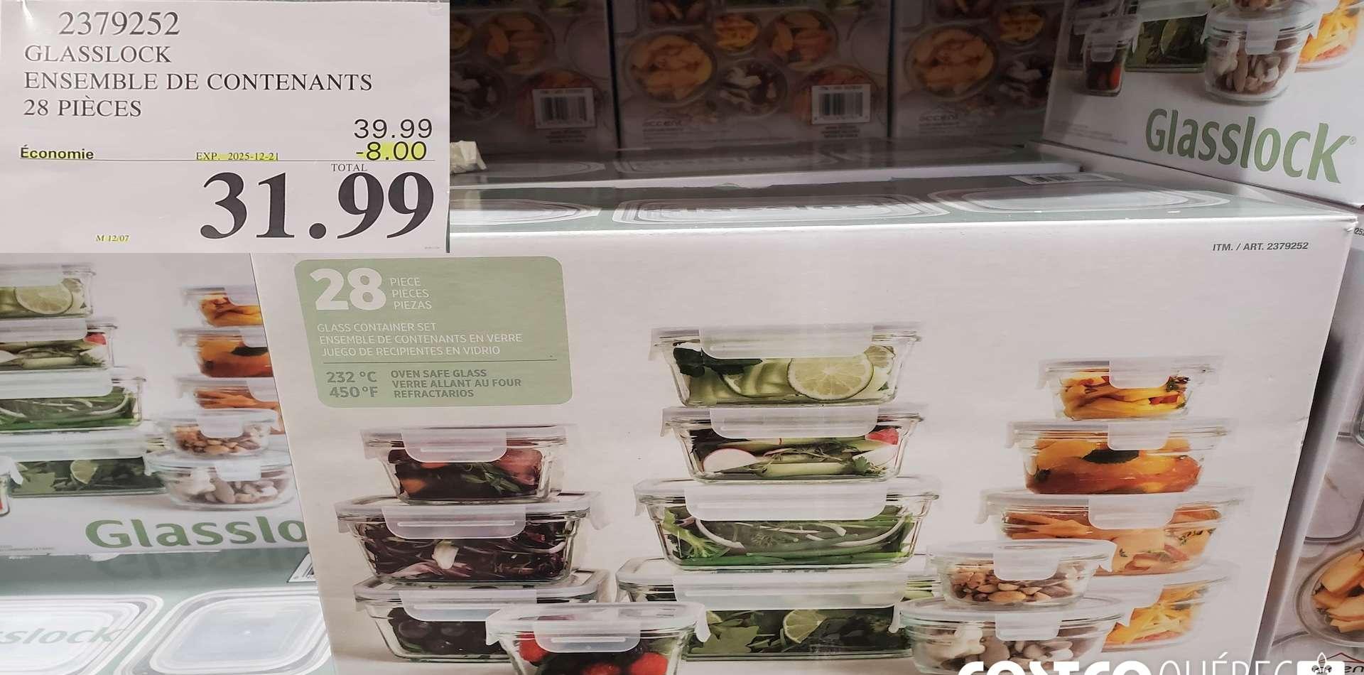 GLASSLOCK ENSEMBLE DE CONTENANTS 28 PIECES at Costco
