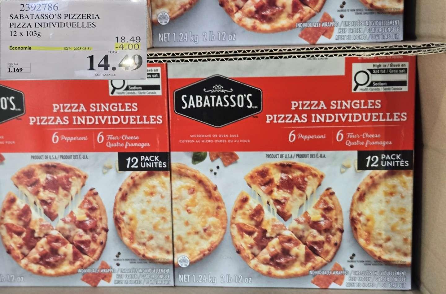 SABATASSO'S PIZZERIA PIZZA INDIVIDUELLES at Costco