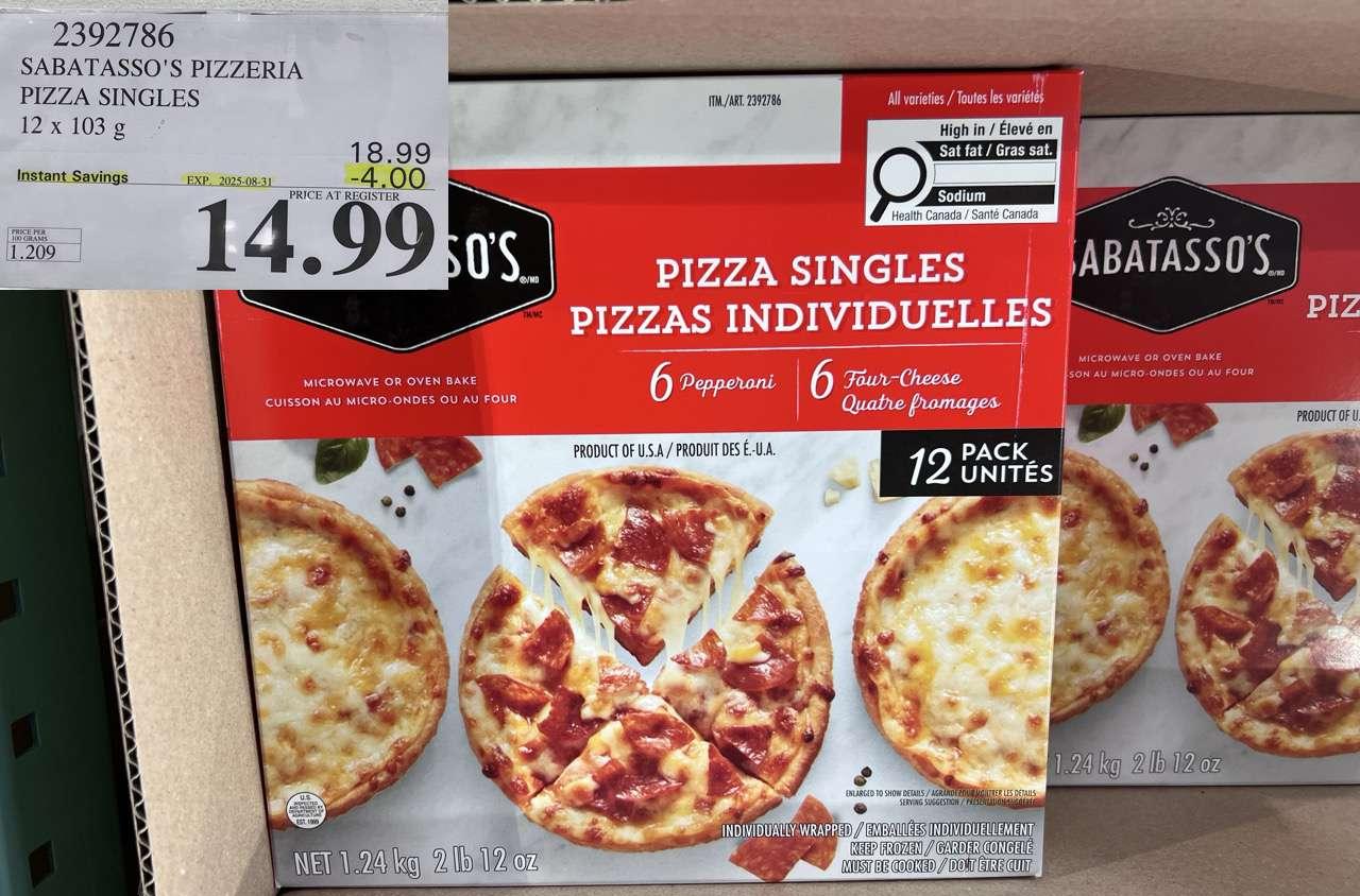 SABATASSO'S PIZZERIA PIZZA SINGLES 12 X 103G at Costco