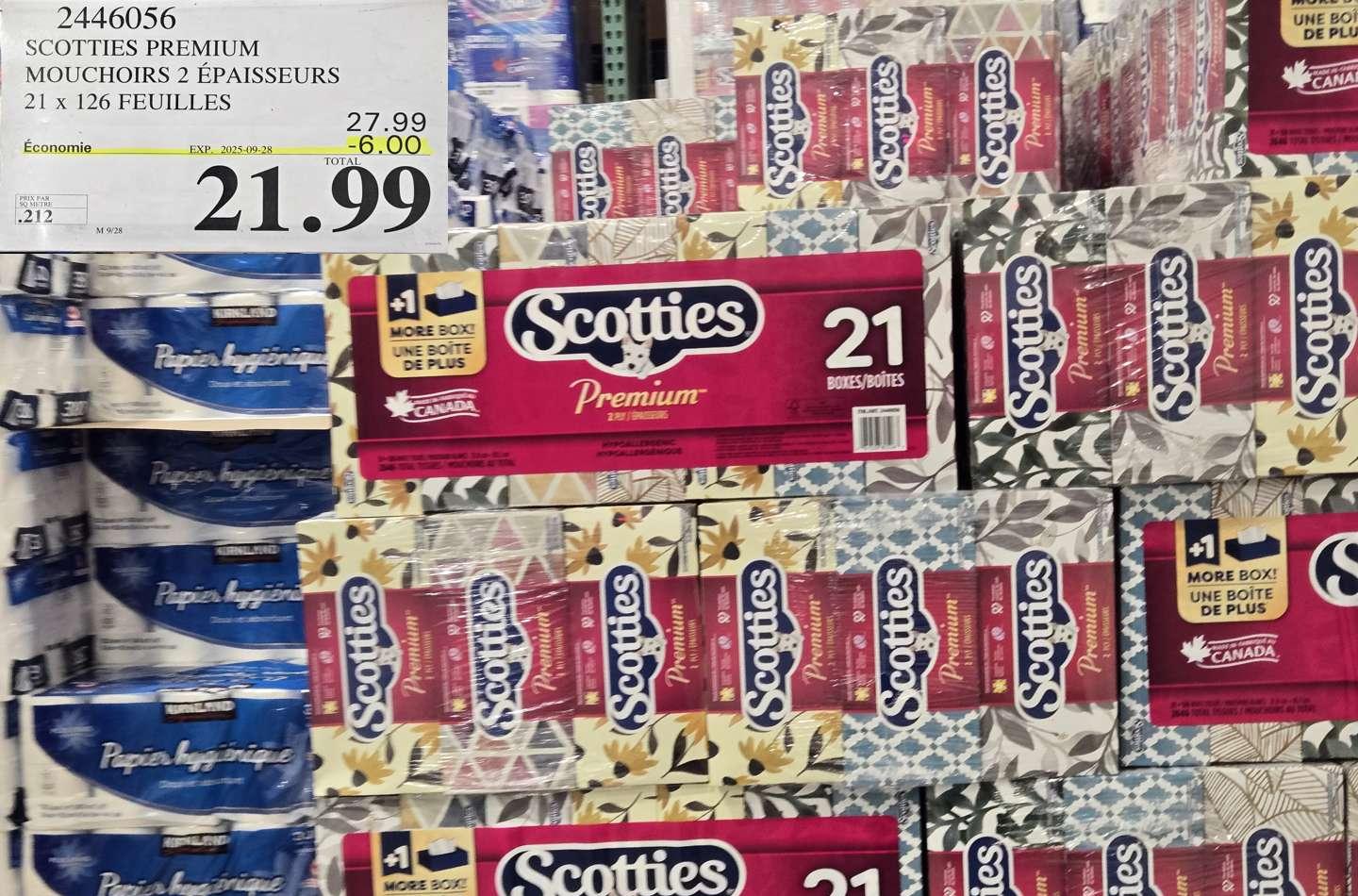 SCOTTIES PREMIUM MOUCHOIRS 2 EPAISSEURS 21 x 126 FEUILLES at Costco