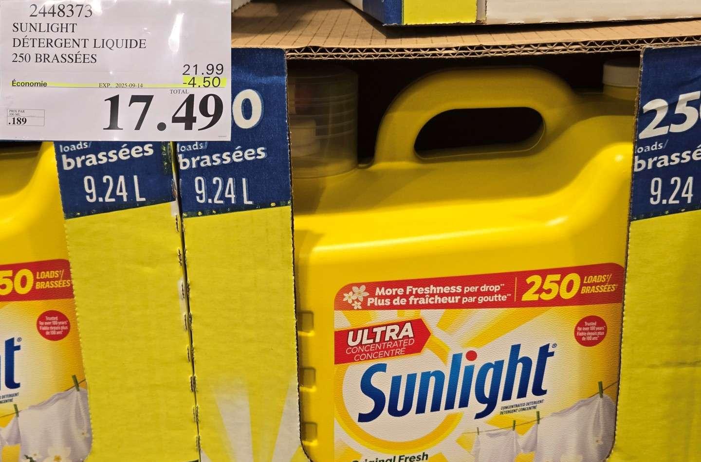 SUNLIGHT DETERGENT LIQUIDE 250 BRASSEES at Costco