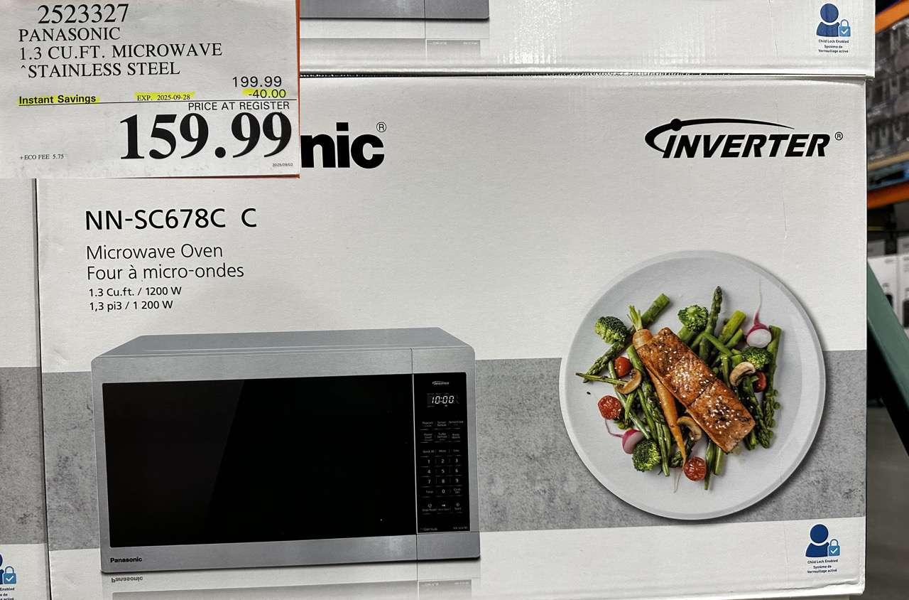 PANASONIC 1.3 CU FT MICROWAVE STAINLESS STEEL - Costco Canada deal - Save $40.00 - Home and Kitchen
