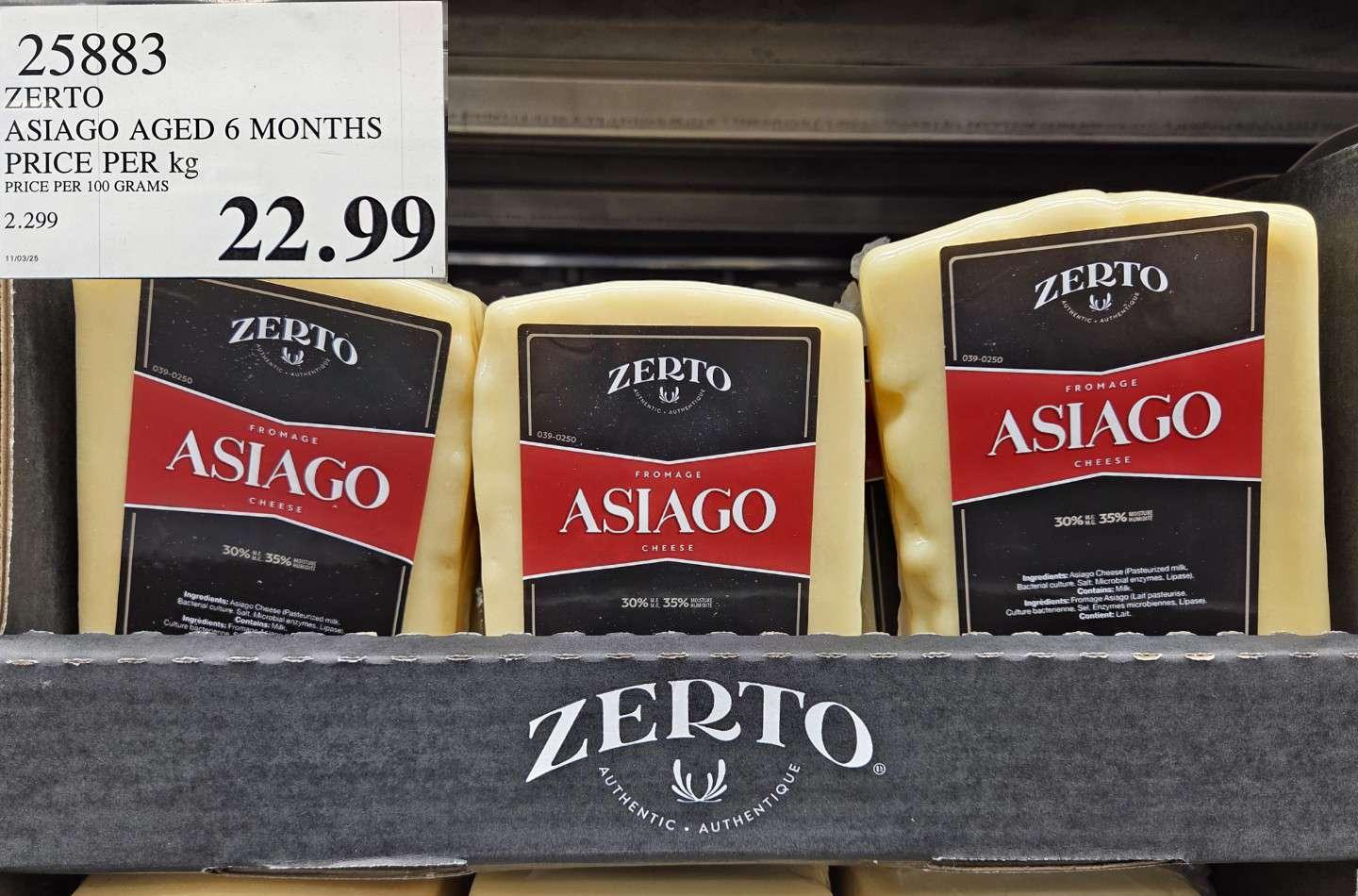ZERTO ASIAGO AGED 6 MONTHS PRICE PER KG at Costco