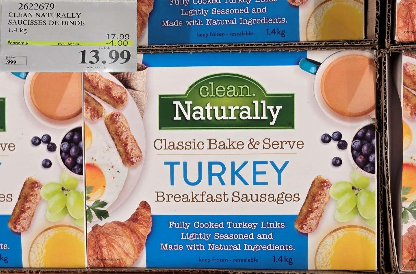 CLEAN NATURALLY SAUCISSES DE DINDE 1.4 kg at Costco