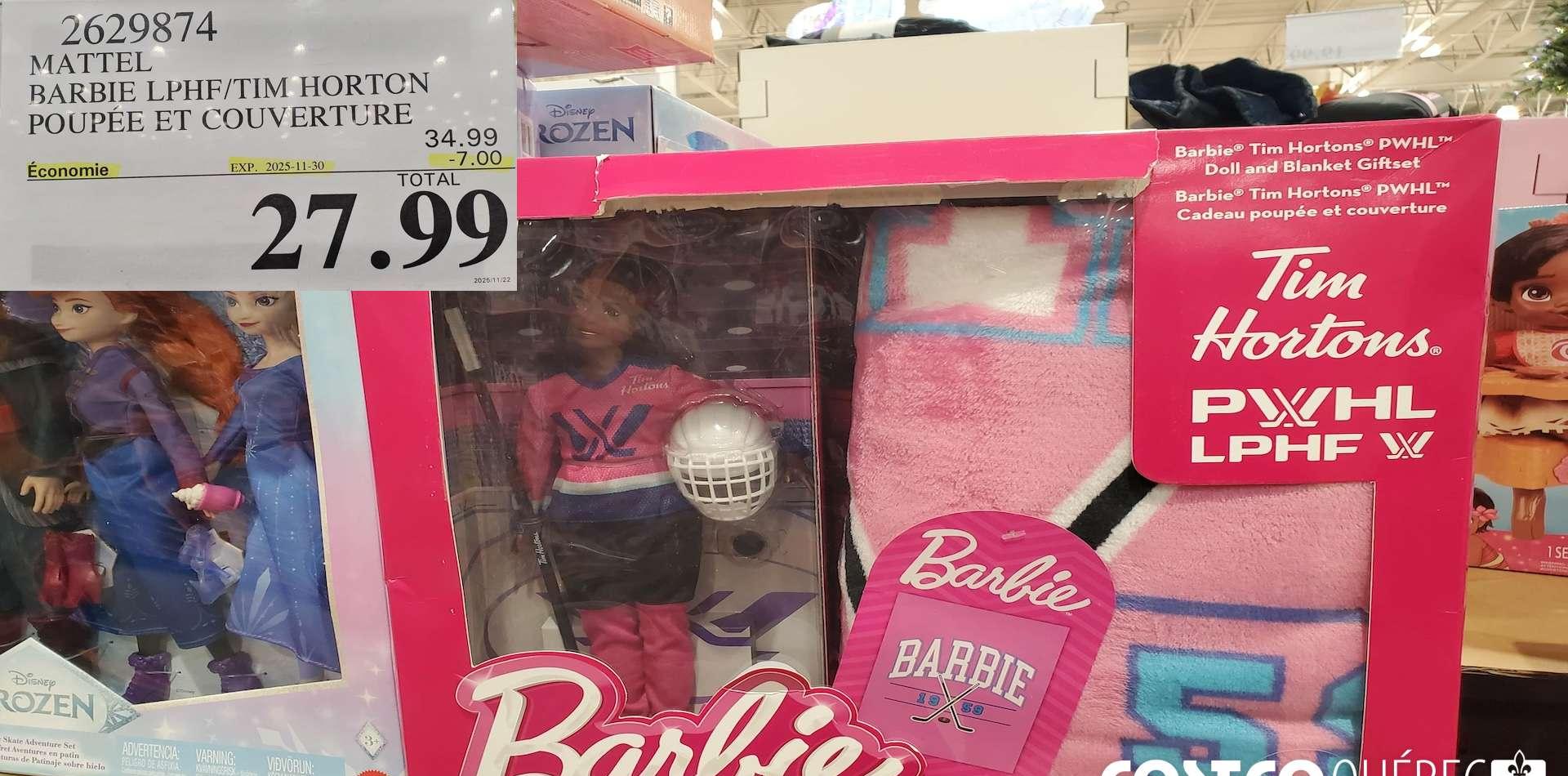 MATTEL BARBIE LPHF/TIM HORTON POUPEE ET COUVERTURE at Costco