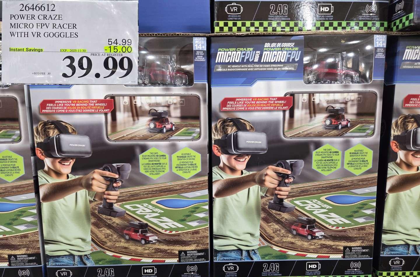 POWER CRAZE MICRO FPV RACER WITH VR GOGGLES - Costco Canada deal - Save $15.00 - Toys and Baby