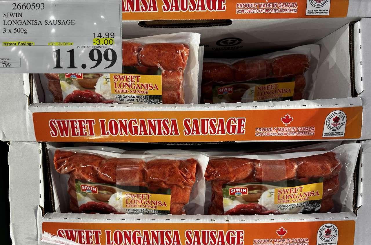 SIWIN LONGANISA SAUSAGE 3 x 500g at Costco