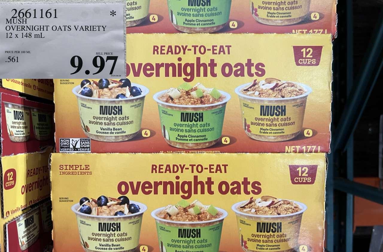 MUSH OVERNIGHT OATS VARIETY 12 X 141G at Costco