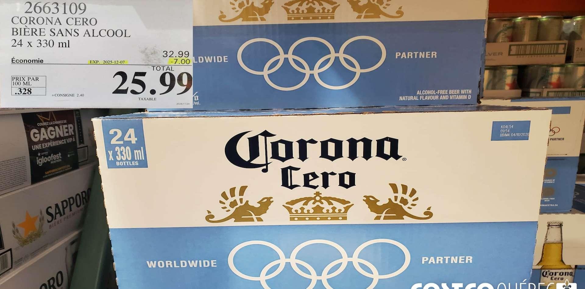 CORONA CERO BIERE SANS ALCOOL 24 x 330 ml at Costco