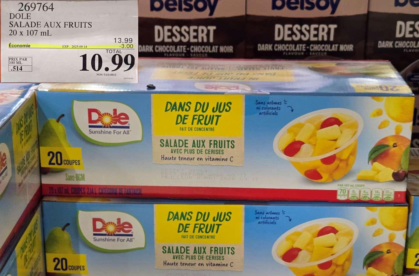 COLE SALADE AUX FRUITS   20 x 107 mL at Costco