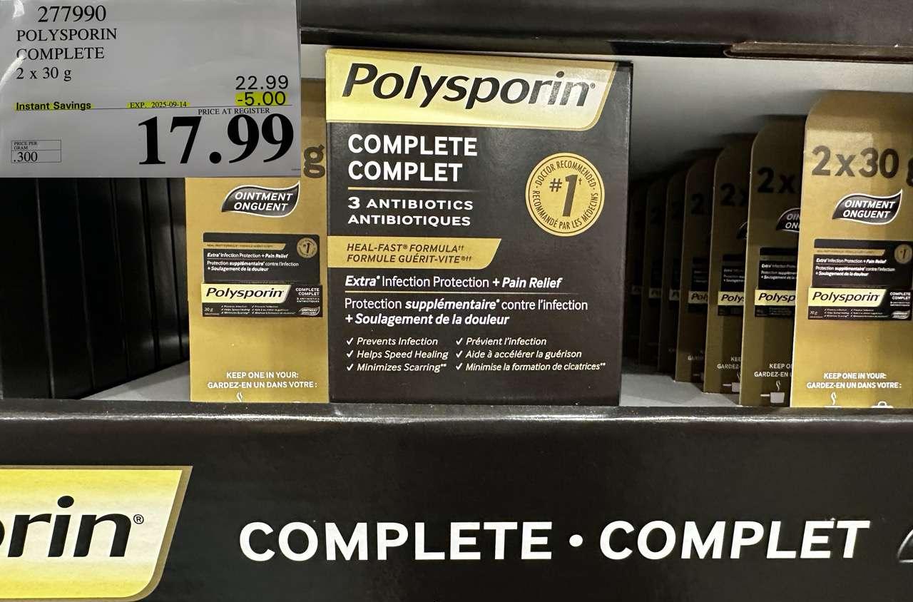 POLYSPORIN COMPLETE 2 X 30 G - Costco Canada deal - Save $5.00 - Health and Beauty