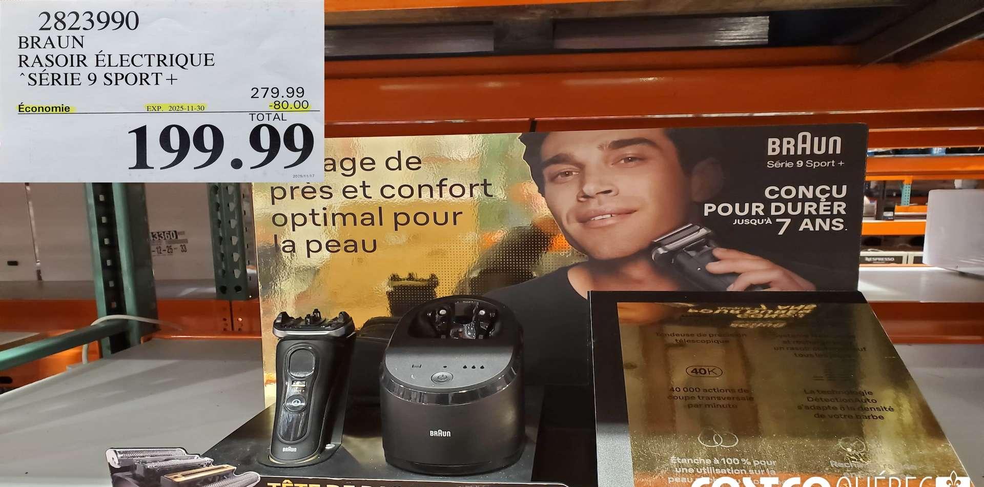 BRAUN RASOIR ELECTRIQUE SERIE 9 SPORT + at Costco