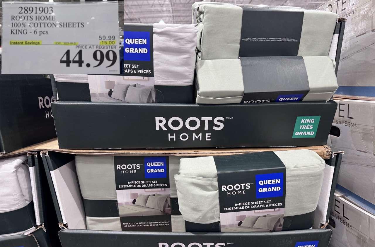 ROOTS HOME COTTON SHEETS KING 6PC at Costco
