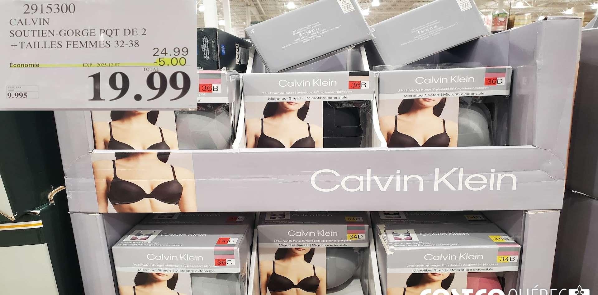 CALVIN SOUTIEN-GORGE PQT DE 2 +TAILLES FEMMES 32-38 at Costco