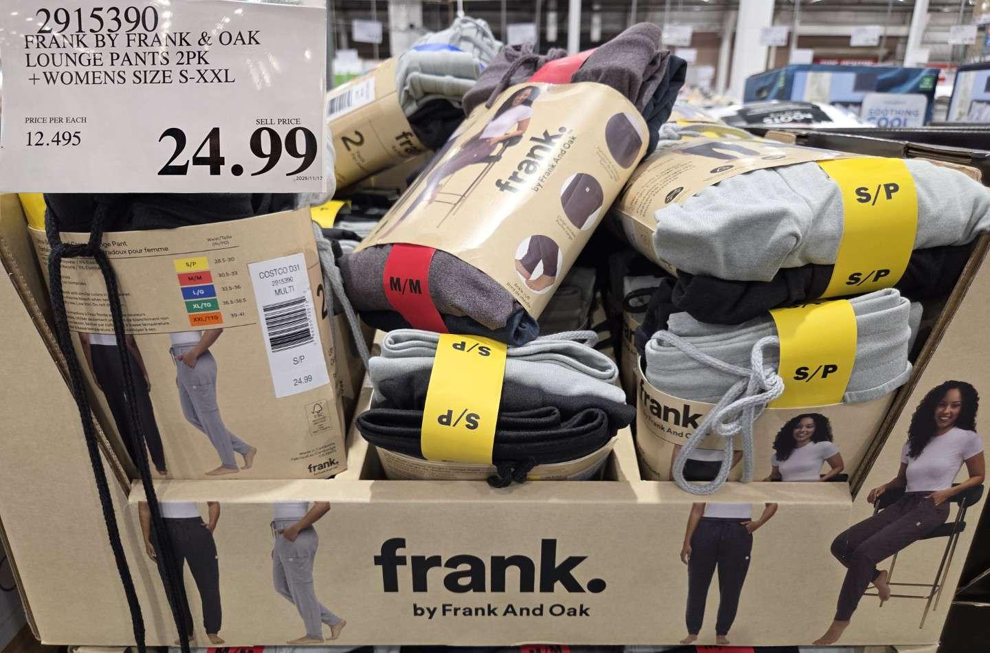 FRANK BY FRANK & OAK LOUNGE PANTS 2PK WOMENS SIZE S-XXL at Costco