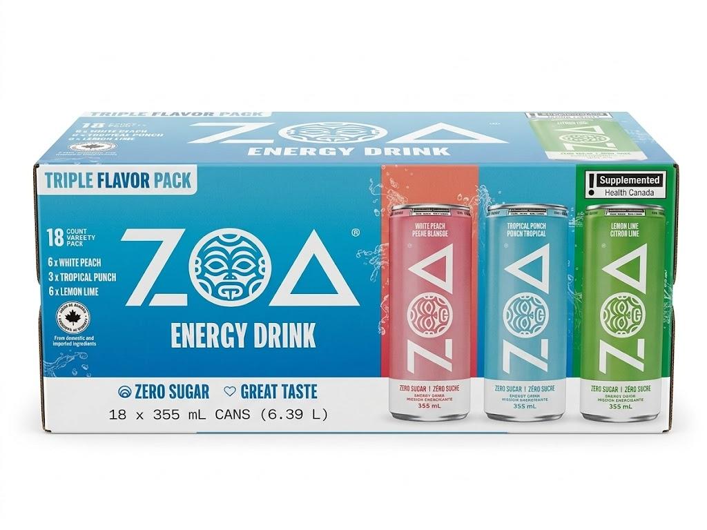 ZOA ENERGY ZERO SUGAR VARIETY - Costco Canada deal - Save $5.00 - Food & Beverage