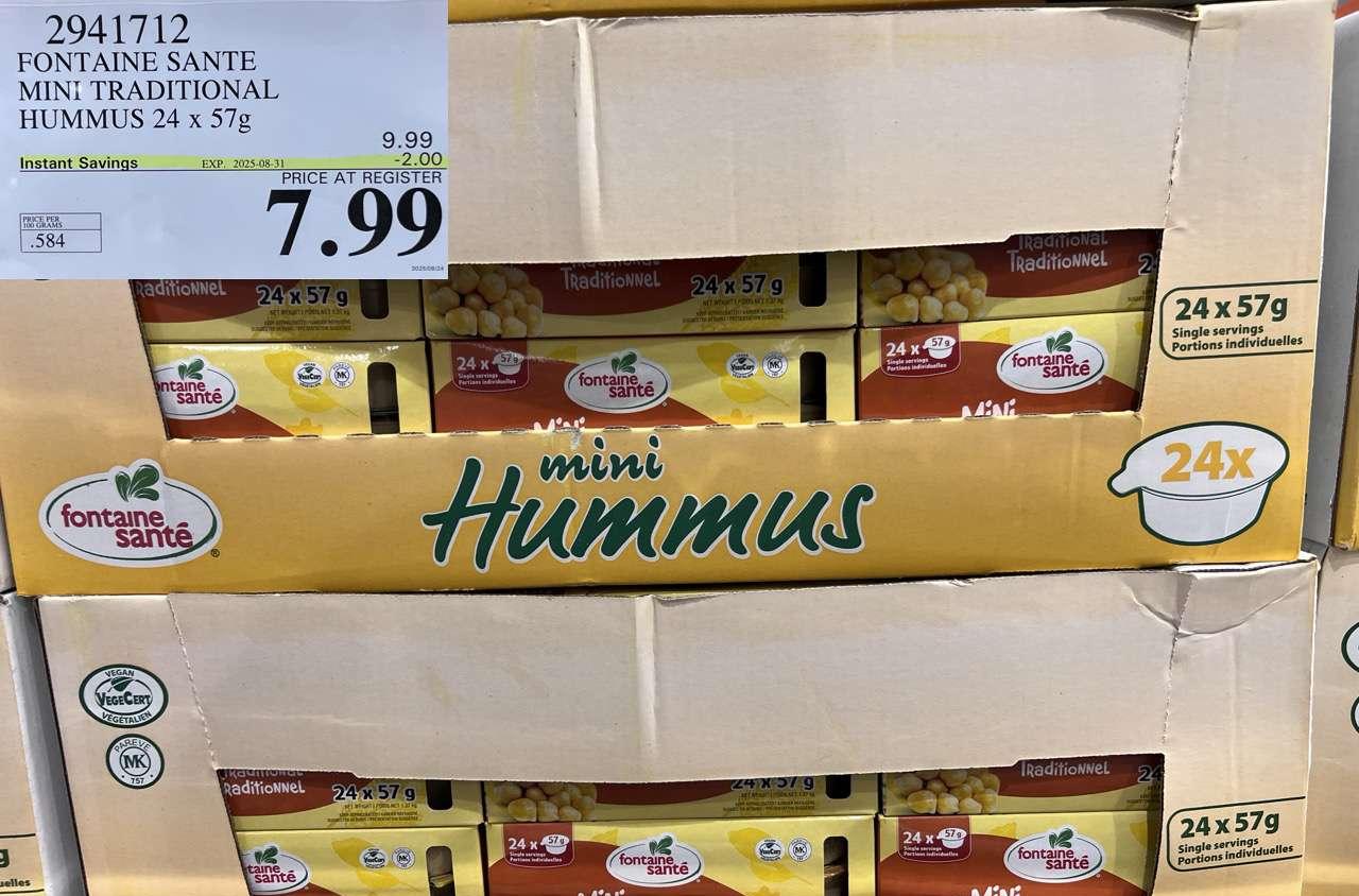 FONTAINE SANTE MINI TRADITIONAL HUMMUS 24 X 57 G at Costco