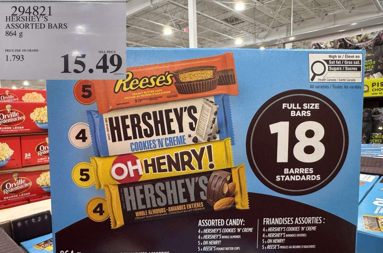 HERSHEY'S ASSORTED BARS 18 PACK at Costco