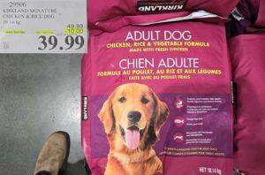 KIRKLAND SIGNATURE CHICKEN & RICE DOG FOOD 18.14 KG at Costco