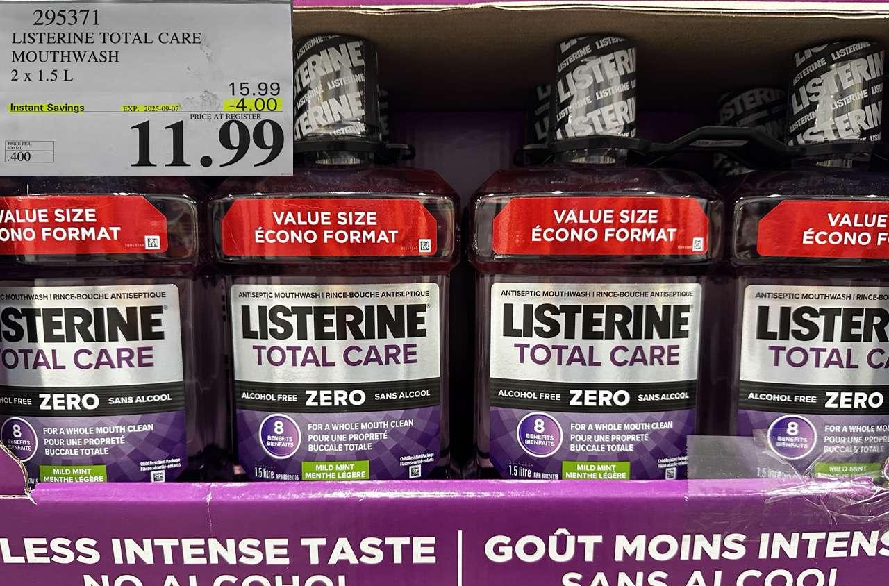LISTERINE MOUTHWASH TOTAL CARE ZERO 2 X 1.5L at Costco