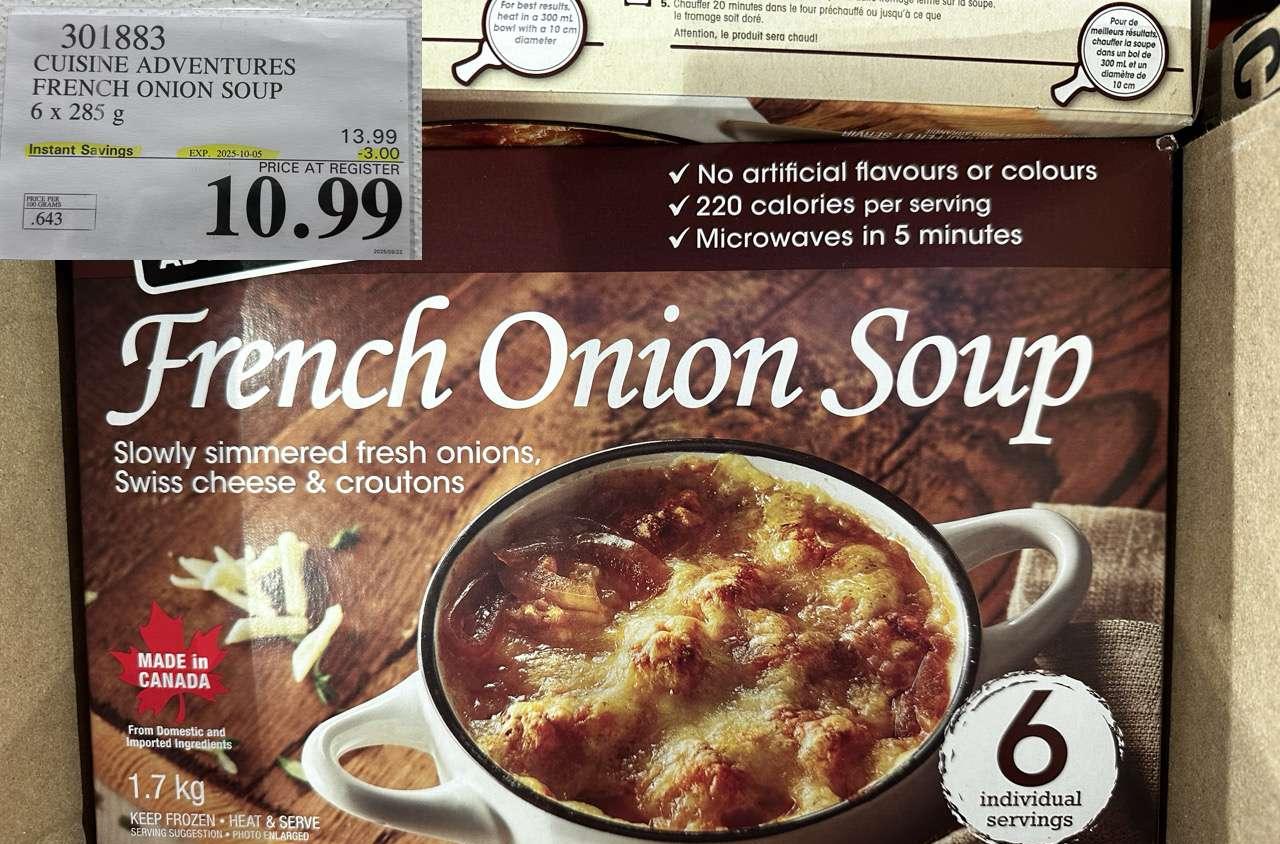 CUISINE ADVENTURES FRENCH ONION SOUP 6 X 285 G at Costco
