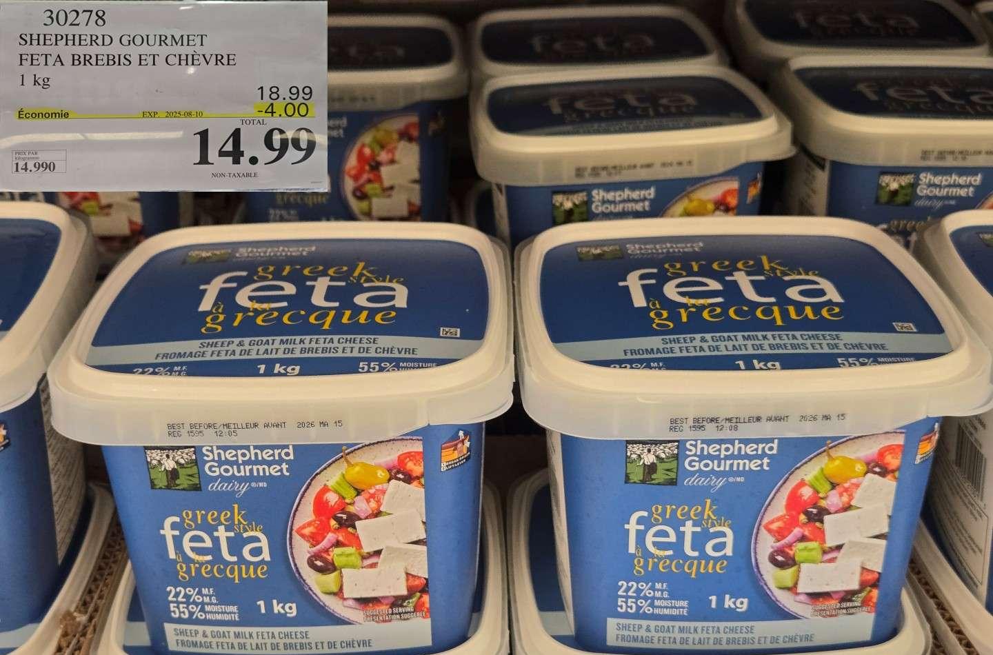 SHEPHERD GOURMET FETA BREBIS ET CHeVRE 1 kg at Costco