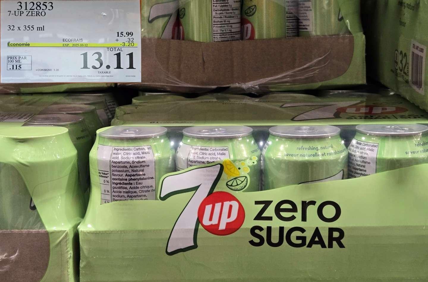 7-UP ZERO   32 x 355 ml at Costco
