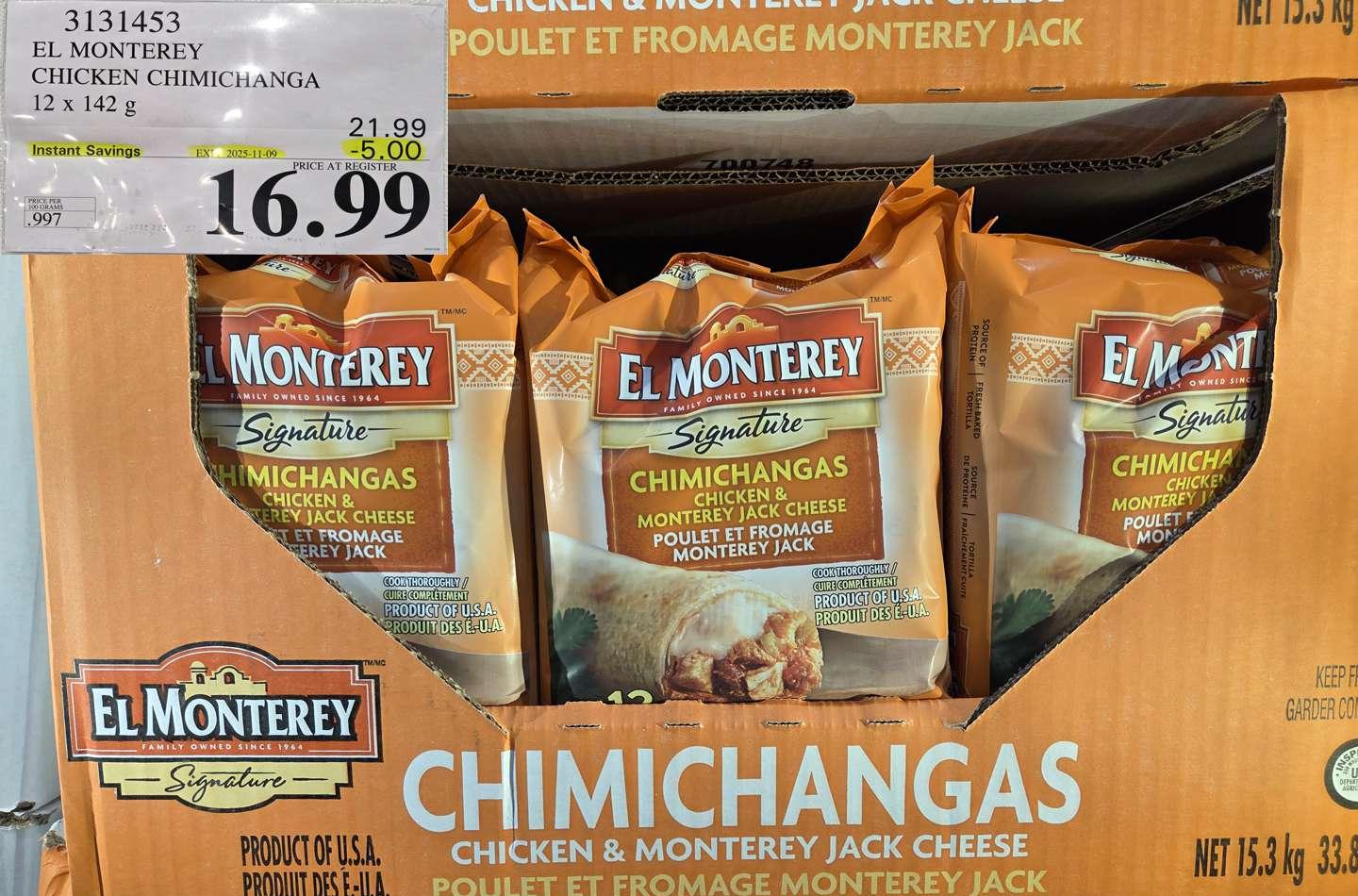 EL MONTEREY CHICKEN CHIMICHANGA 12 X 142G at Costco