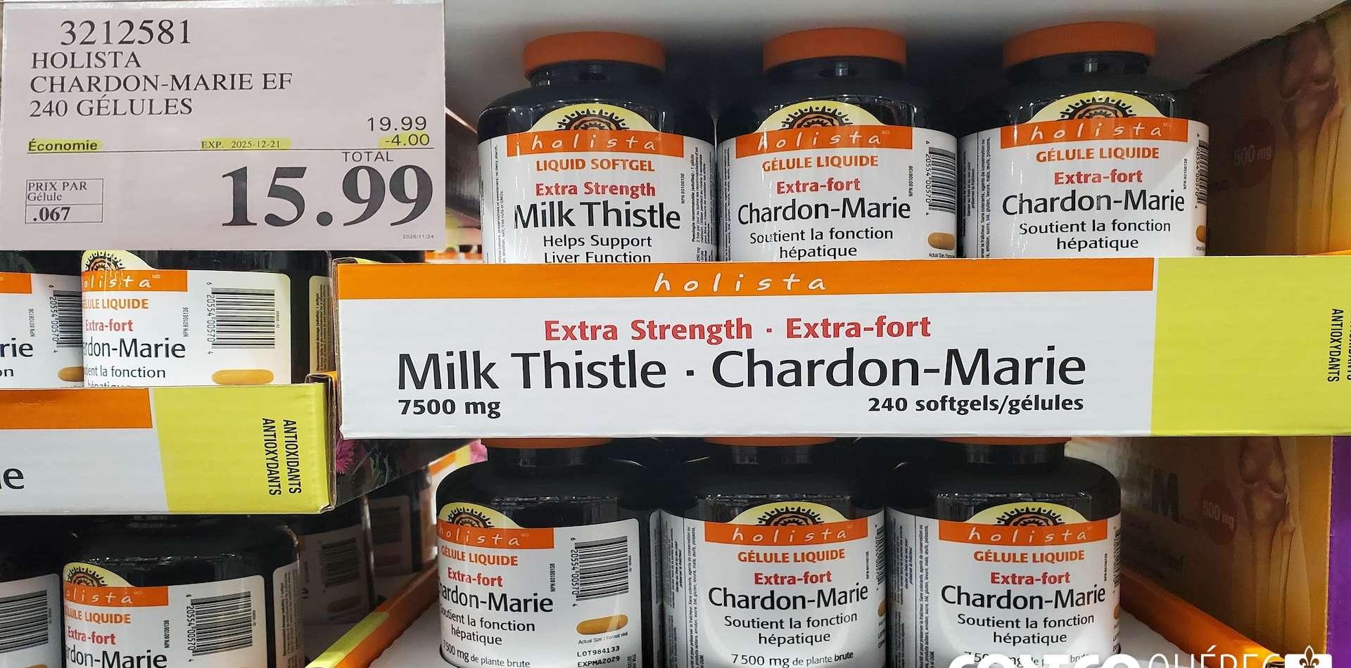 HOLISTA CHARDON MARIE 250MG EF  240 gelules at Costco