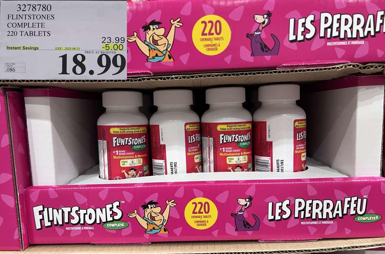 FLINTSTONES COMPLETE CHILDREN'S VITAMINS 220 TABLETS at Costco