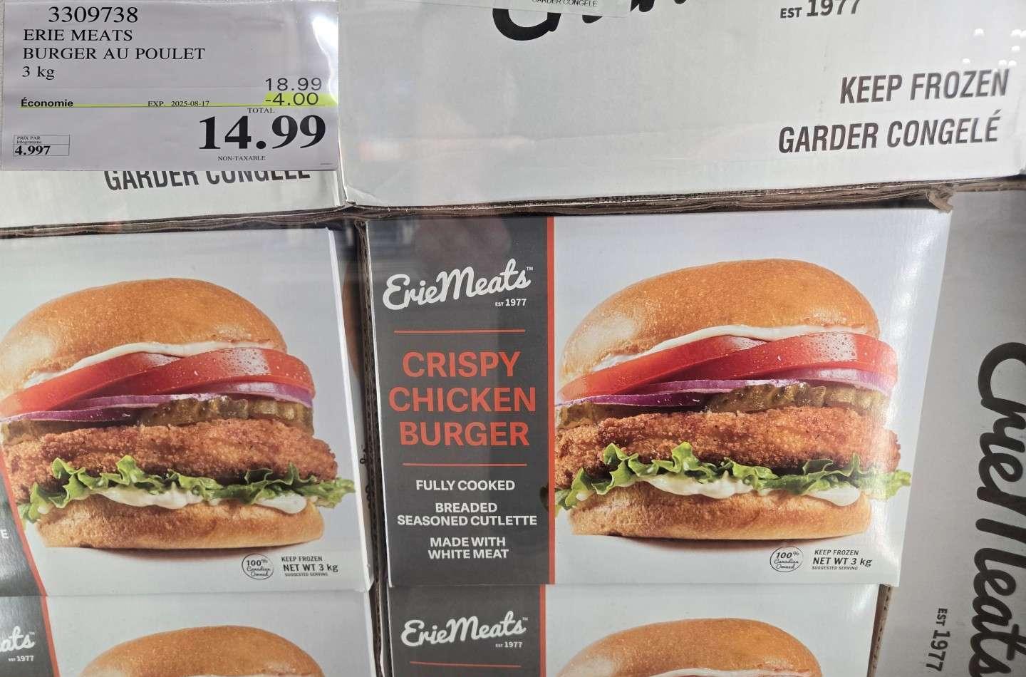 ERIE MEATS BURGER AU POULET 3 kg at Costco