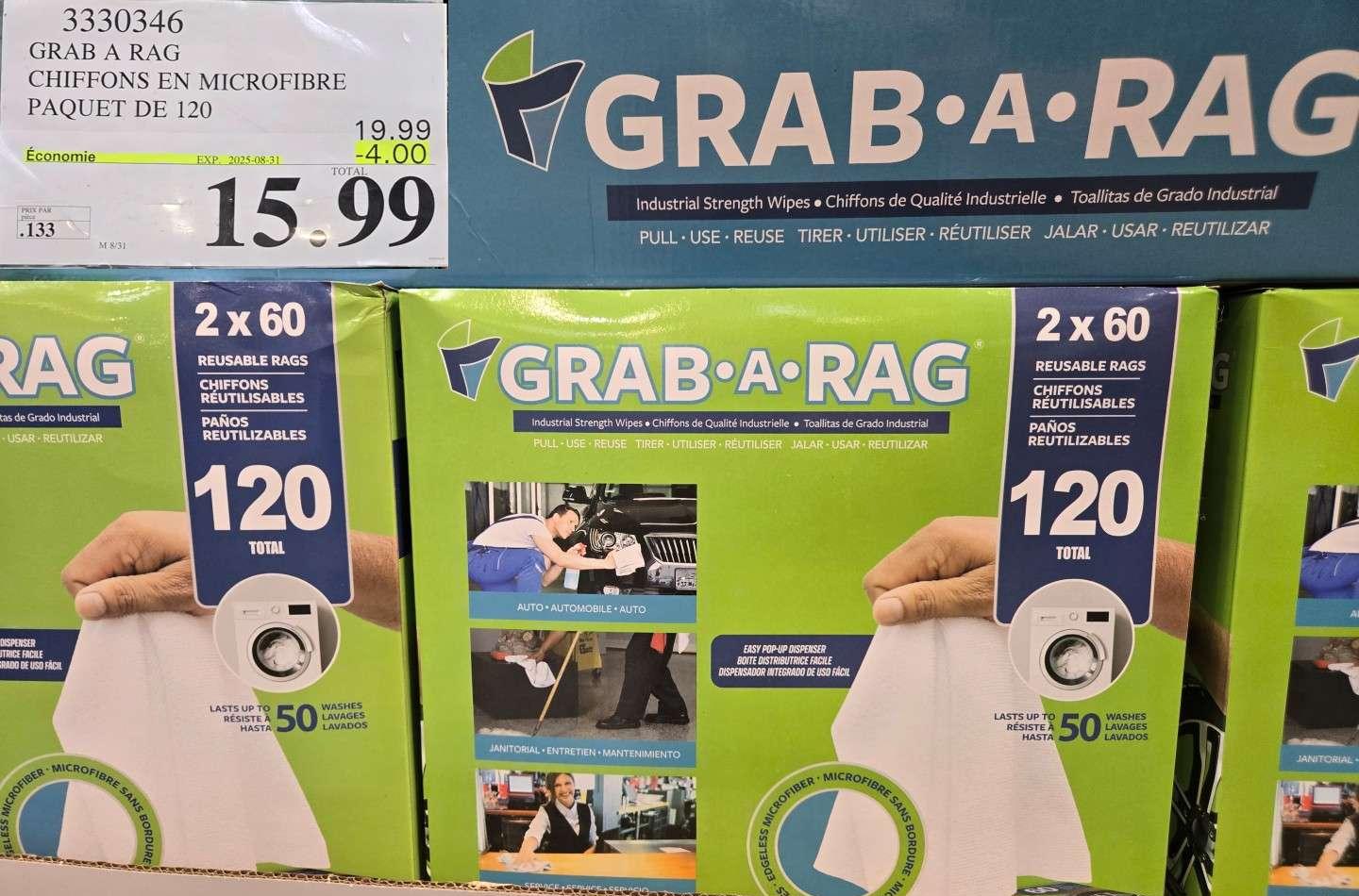 GRAB A RAG CHIFFONS EN MICROFIBRE PAQUET DE 120 at Costco