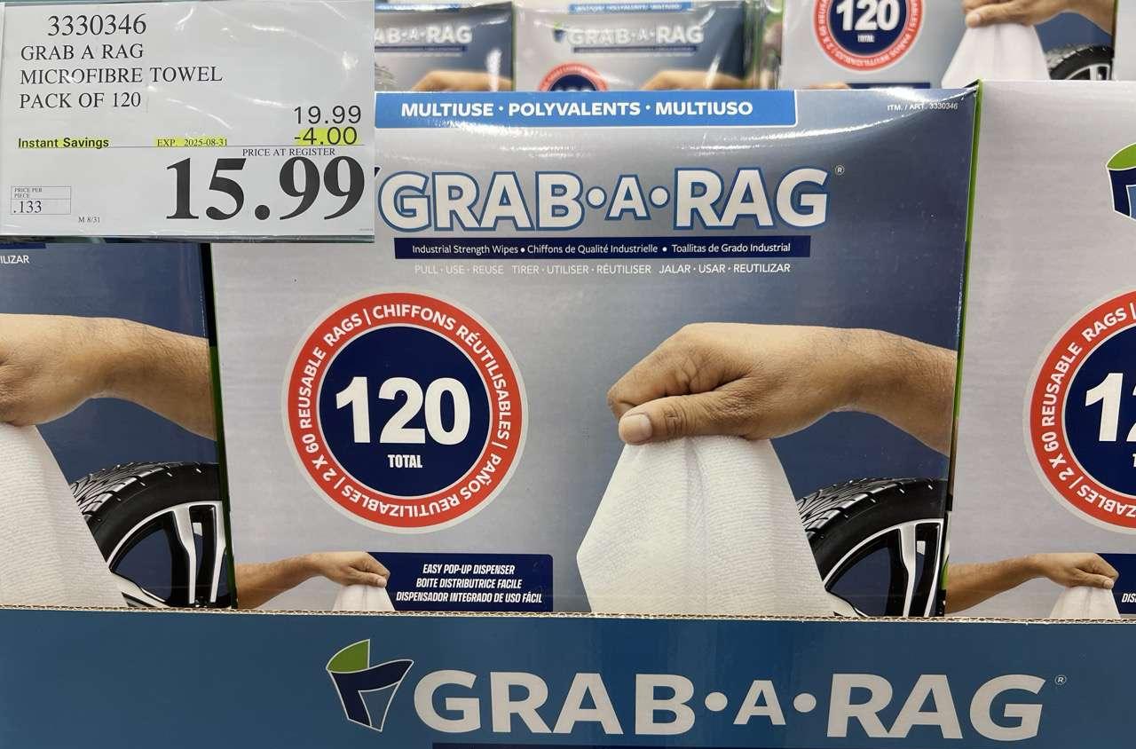 GRAB A RAG MICROFIBRE TOWEL PACK OF 120 at Costco