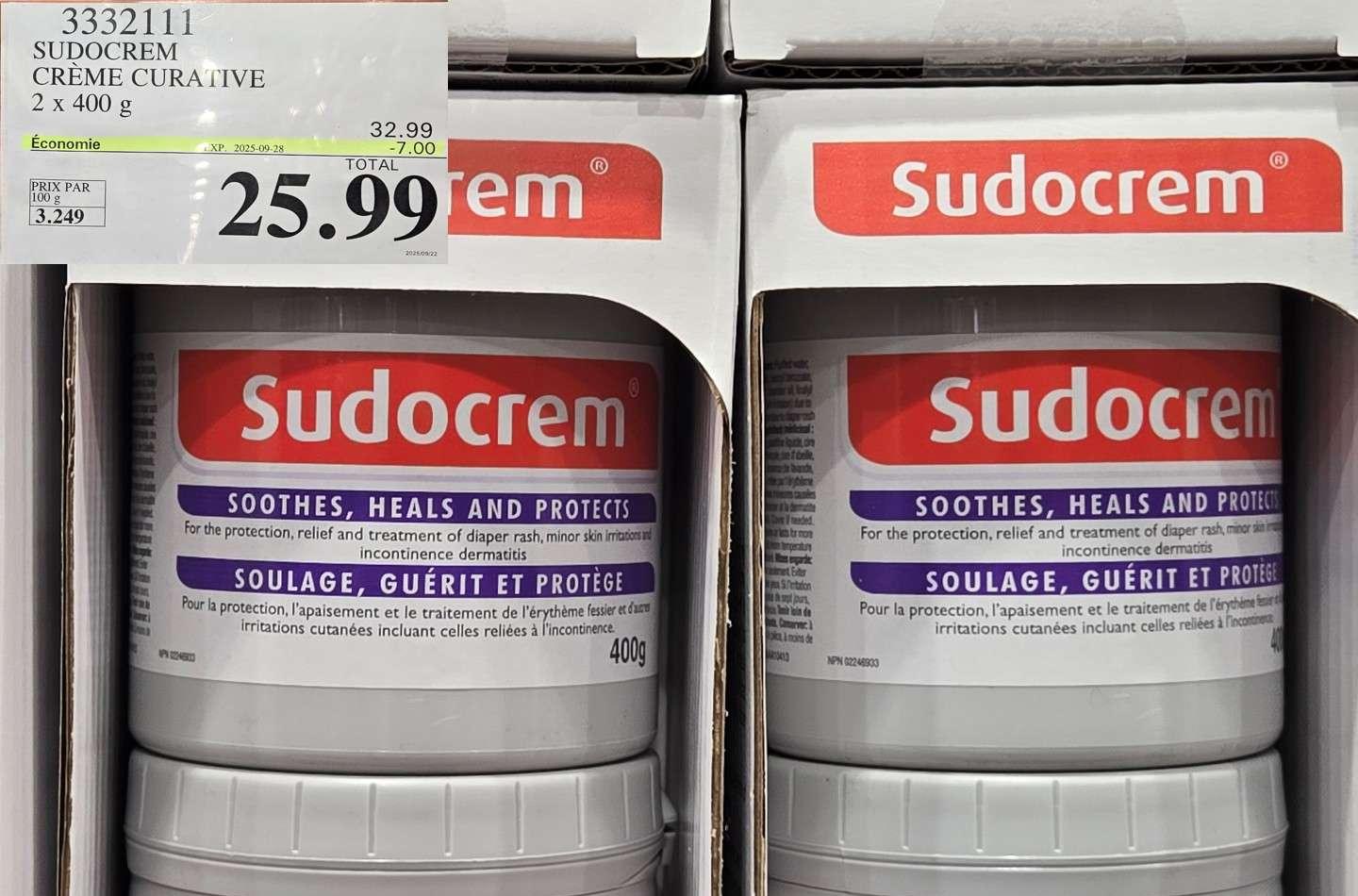 SUDOCREM CREME CURA LIVE 2x 400 g at Costco