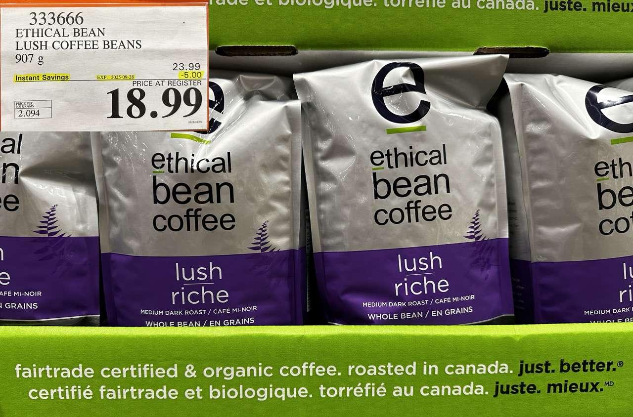 ETHICAL BEAN ORGANIC LUSH COFFEE BEANS 908 g at Costco