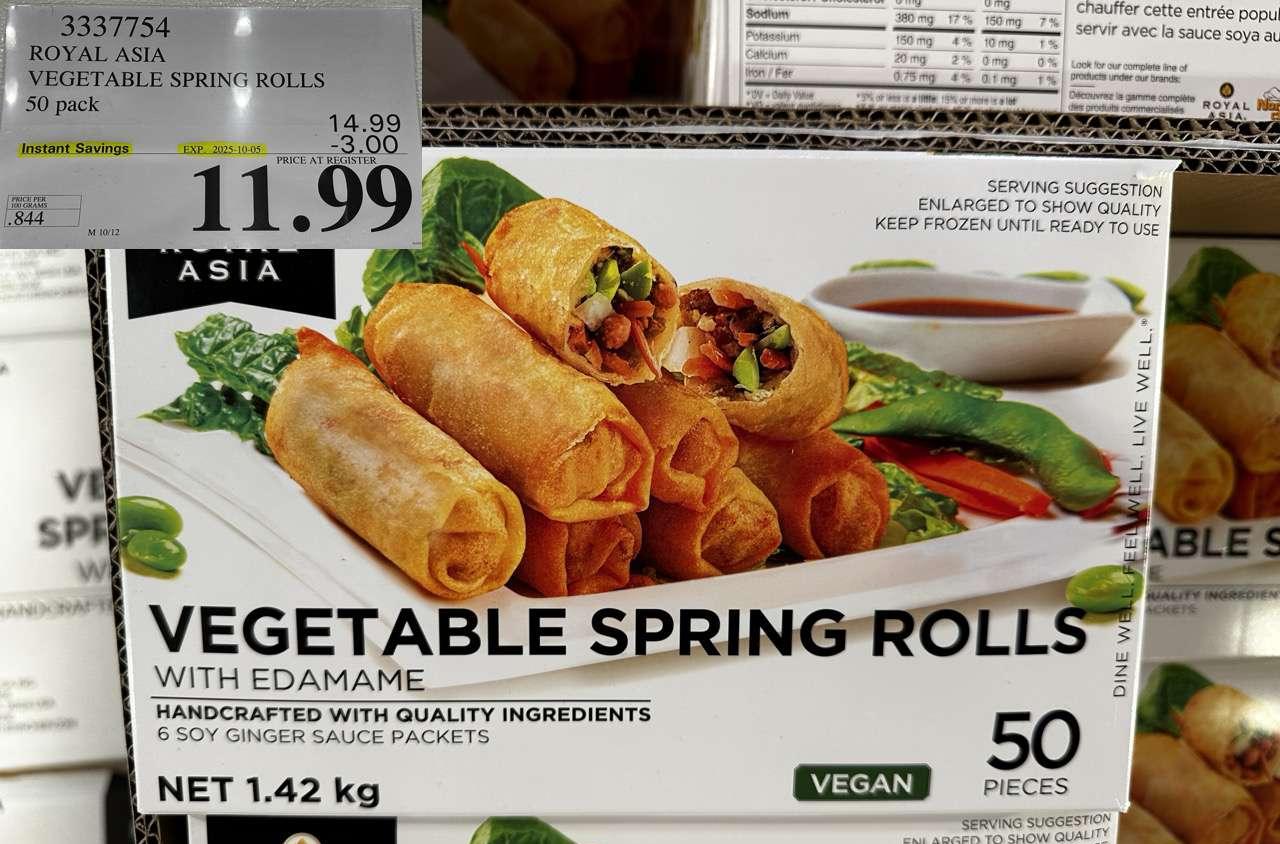 ROYAL ASIA VEGETABLE SPRING ROLLS 50 PACK at Costco