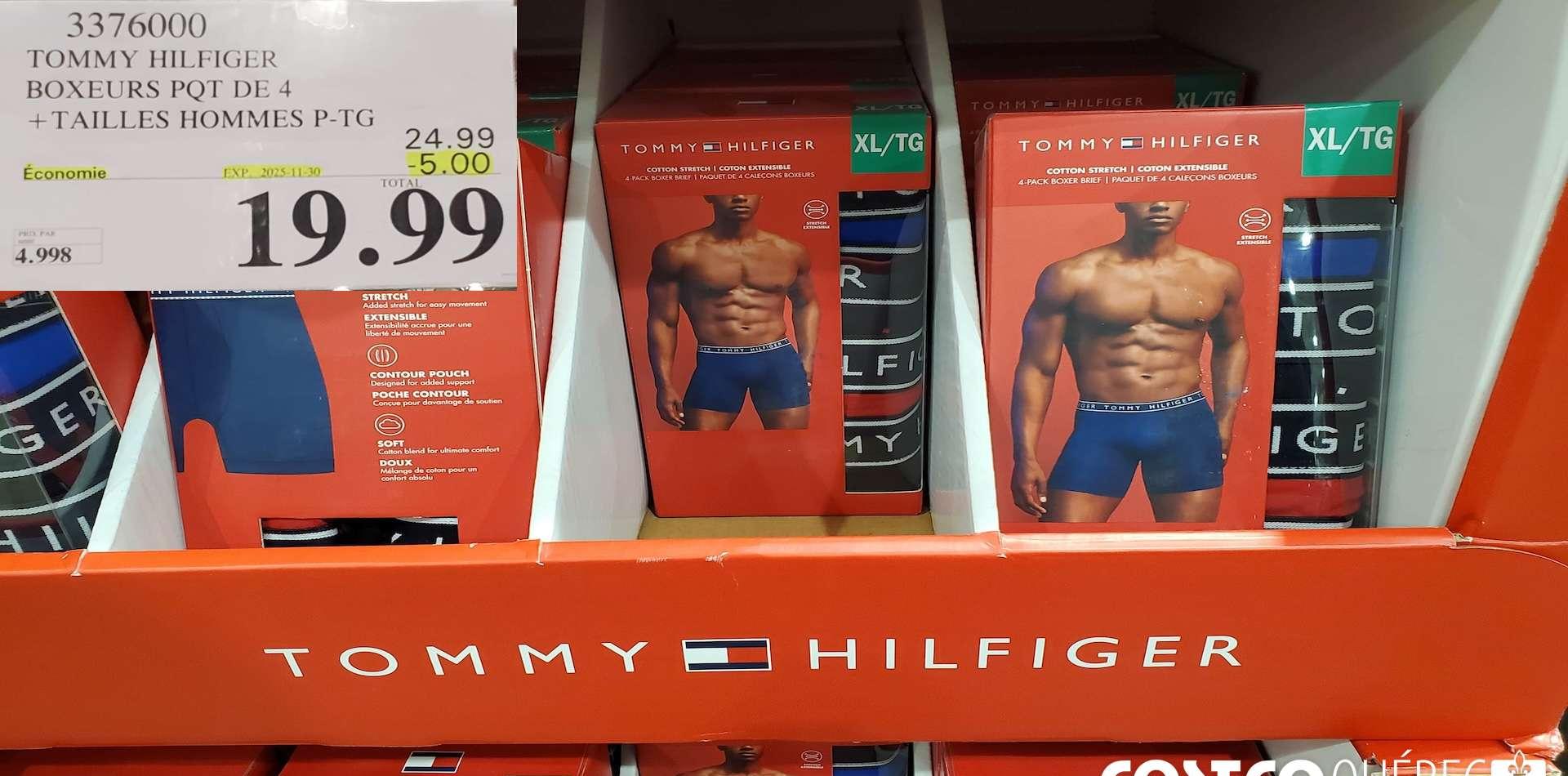 TOMMY HILFIGER BOXEURS PQT DE 4 + TAILLES HOMMES P-TG at Costco