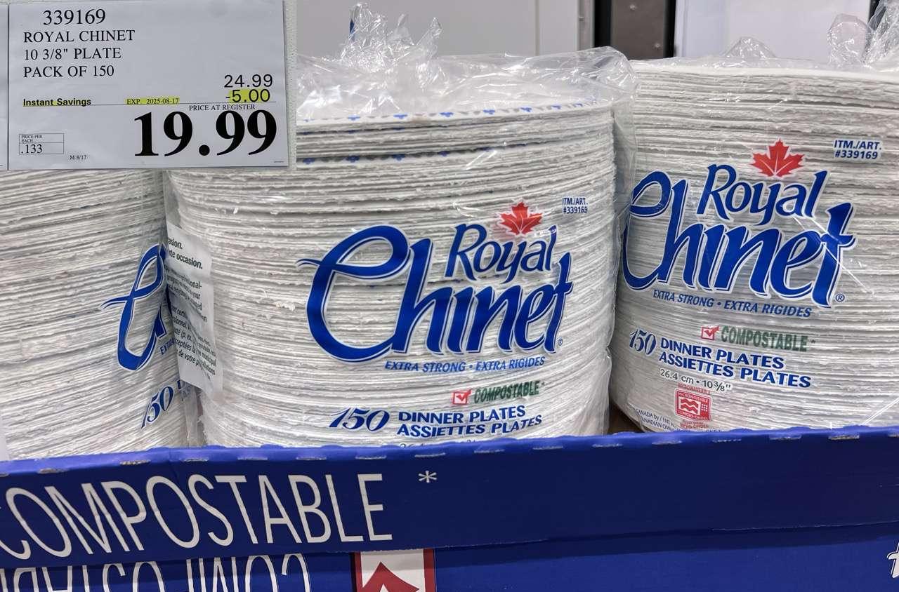ROYAL CHINET 10 3/8" PLATE PACK OF 150 at Costco