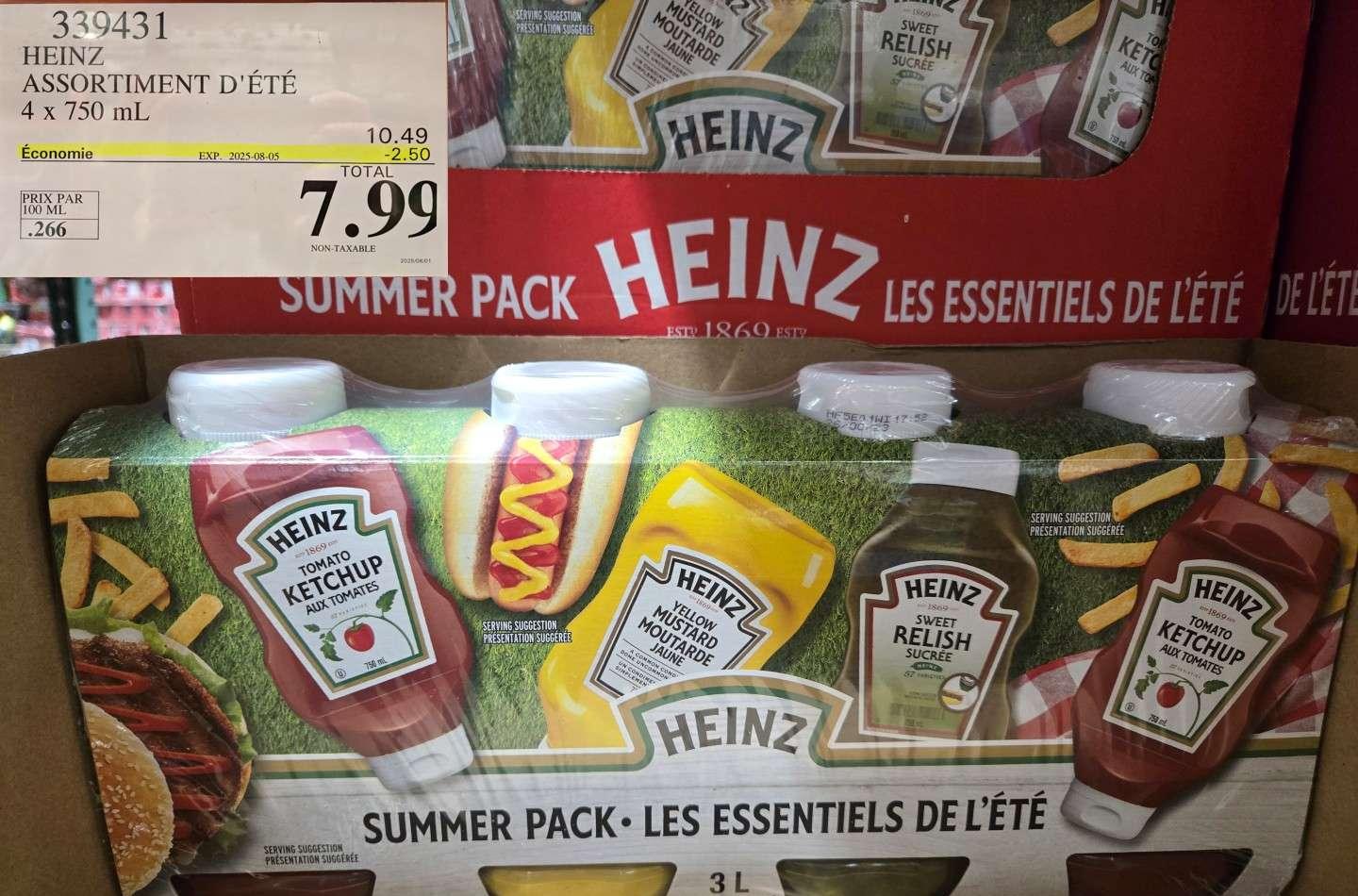 HEINZ ASSORTIMENT D'ETE     4x 750 mL at Costco